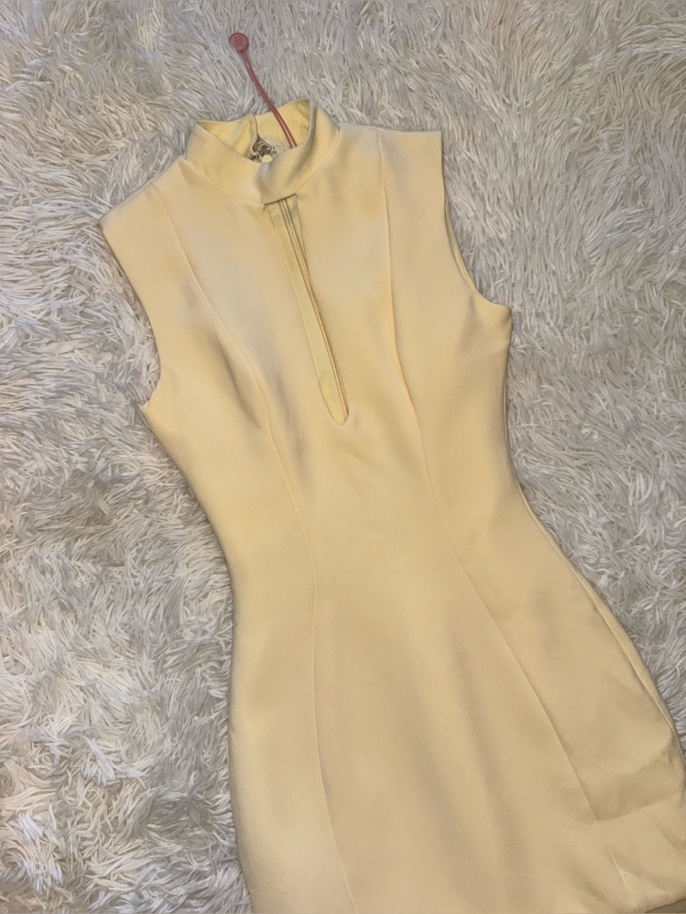 NEW HOUSE OF CB Raphaella Sleeveless Stretch Crepe Yellow butter Gown sz XS - Picture 6 of 10